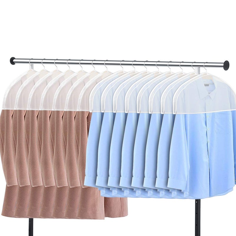 Zilink Shoulder Covers for Clothes (Set of 15) Breathable Garment Dust Covers Protectors with 2" Gusset for Suit, Coats, Jackets, Dress Closet Storage - Image 1